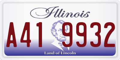 IL license plate A419932