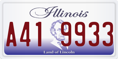 IL license plate A419933