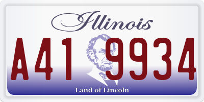 IL license plate A419934