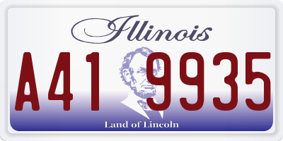 IL license plate A419935