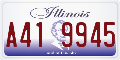 IL license plate A419945
