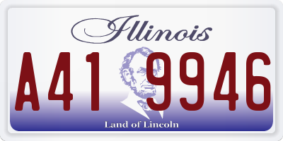 IL license plate A419946
