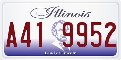 IL license plate A419952