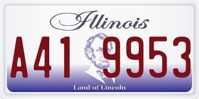 IL license plate A419953