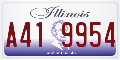 IL license plate A419954