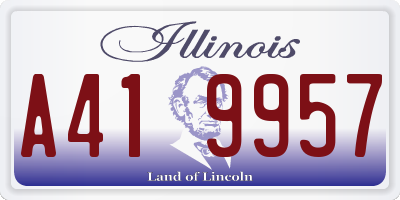 IL license plate A419957