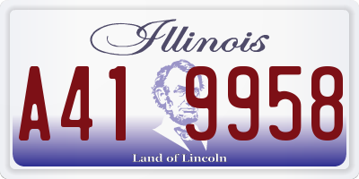 IL license plate A419958