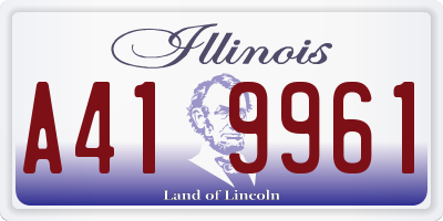 IL license plate A419961