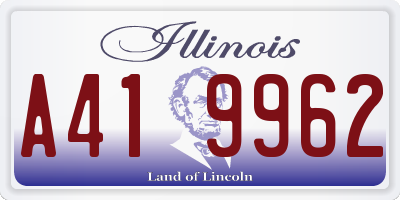 IL license plate A419962