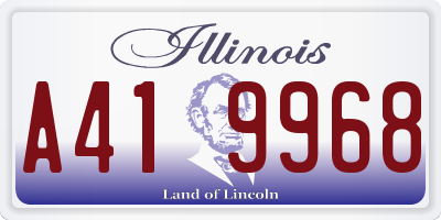 IL license plate A419968