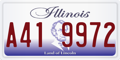 IL license plate A419972