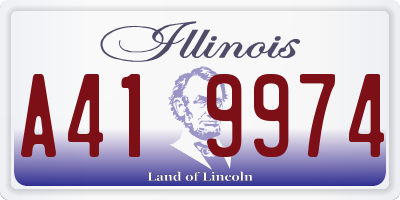 IL license plate A419974