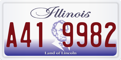 IL license plate A419982