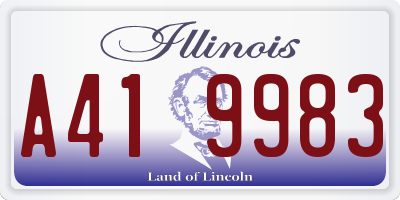 IL license plate A419983
