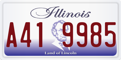 IL license plate A419985