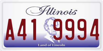 IL license plate A419994