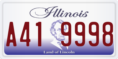 IL license plate A419998