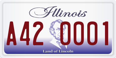 IL license plate A420001