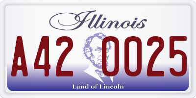 IL license plate A420025