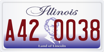 IL license plate A420038