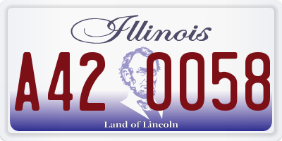 IL license plate A420058