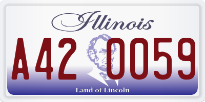 IL license plate A420059