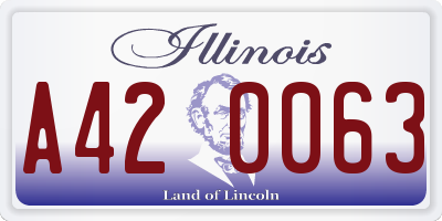 IL license plate A420063