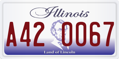 IL license plate A420067