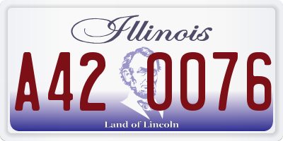 IL license plate A420076