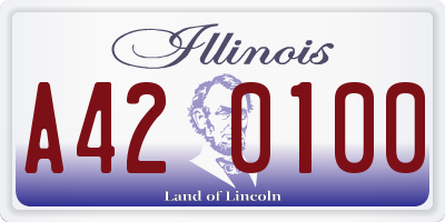 IL license plate A420100