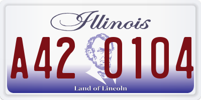 IL license plate A420104