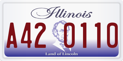 IL license plate A420110