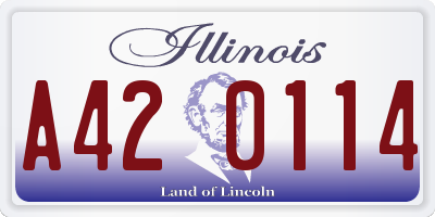 IL license plate A420114