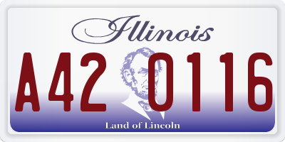 IL license plate A420116