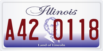 IL license plate A420118