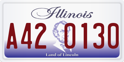 IL license plate A420130