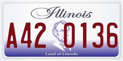 IL license plate A420136