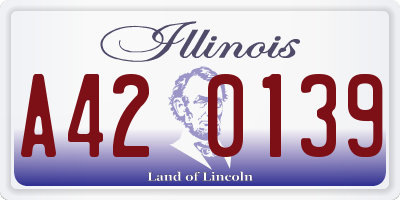 IL license plate A420139