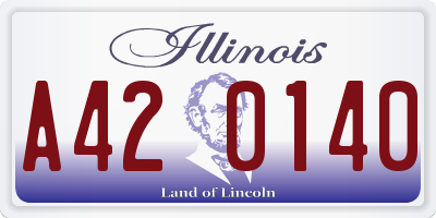 IL license plate A420140