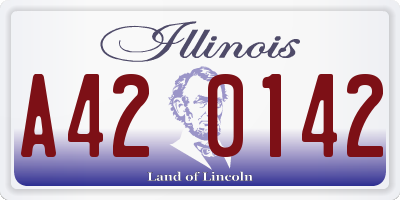 IL license plate A420142