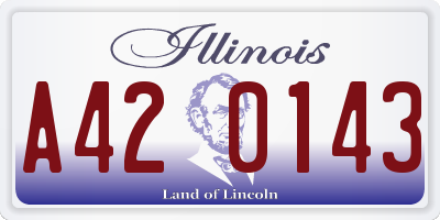 IL license plate A420143