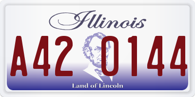 IL license plate A420144