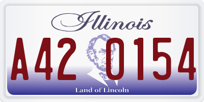IL license plate A420154