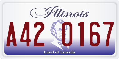 IL license plate A420167