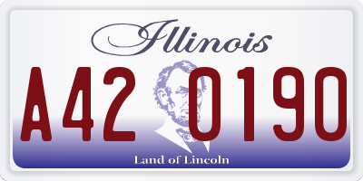 IL license plate A420190