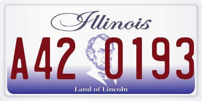 IL license plate A420193