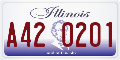 IL license plate A420201
