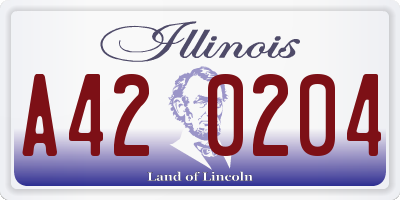 IL license plate A420204