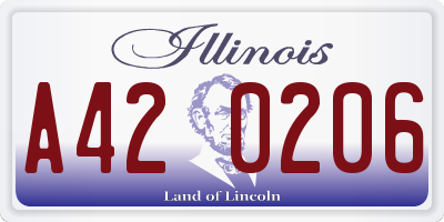 IL license plate A420206