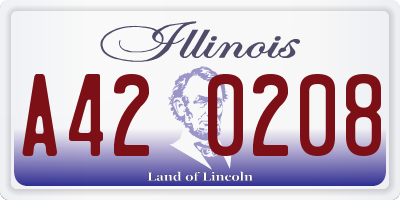 IL license plate A420208